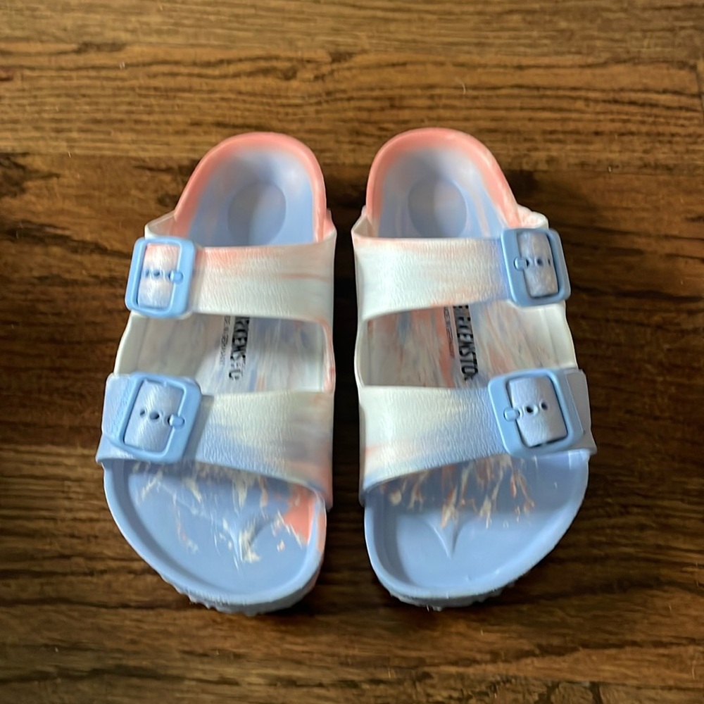 Birkenstock Kids' Blue and White Sandals